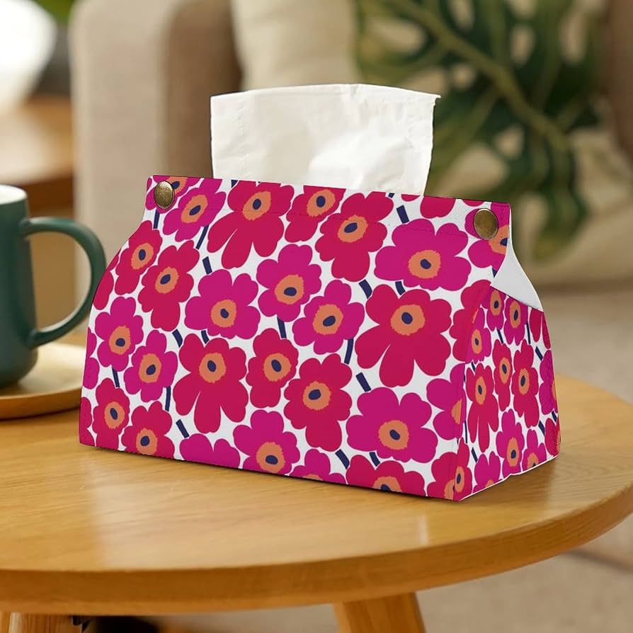 Amazon｜ティッシュケース マリメッコ 花柄 おしゃれ PUレザー